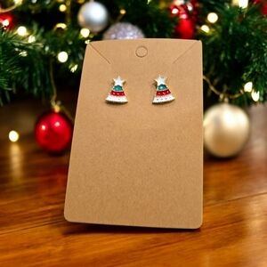 Festive Christmas Tree Holiday Stud Earrings